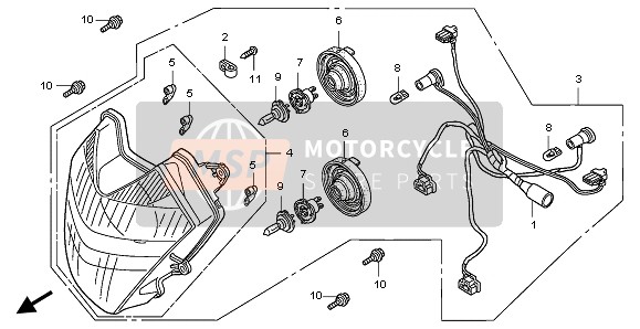 Honda FJS600D 2006 HEADLIGHT (UK) for a 2006 Honda FJS600D